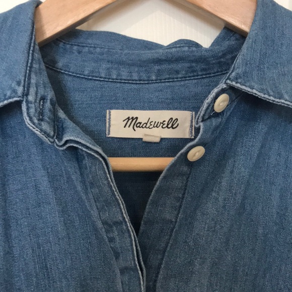 Madewell Denim Chambray Button Up Dress Shift - Picture 2 of 6
